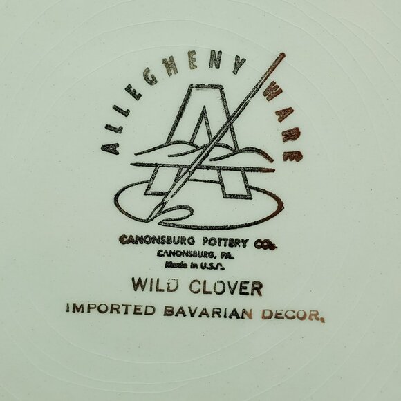 Canonsburg Pottery Allegheny Ware Wild Clover Deviled Egg Plate Egg Serving Dish - Picture 6 of 8